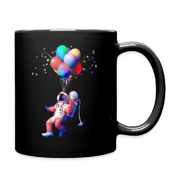 Astronaut Ballonflug - Tasse einfarbig - Schwarz - Rechts