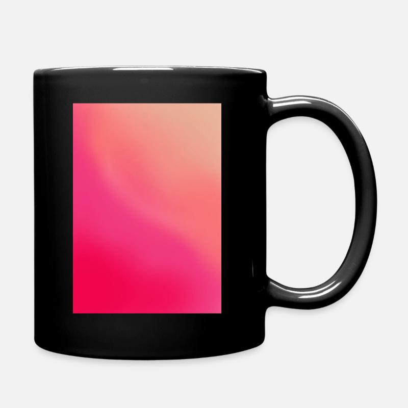 Gradient - Waves pink red customizable - Full Colour Mug - black