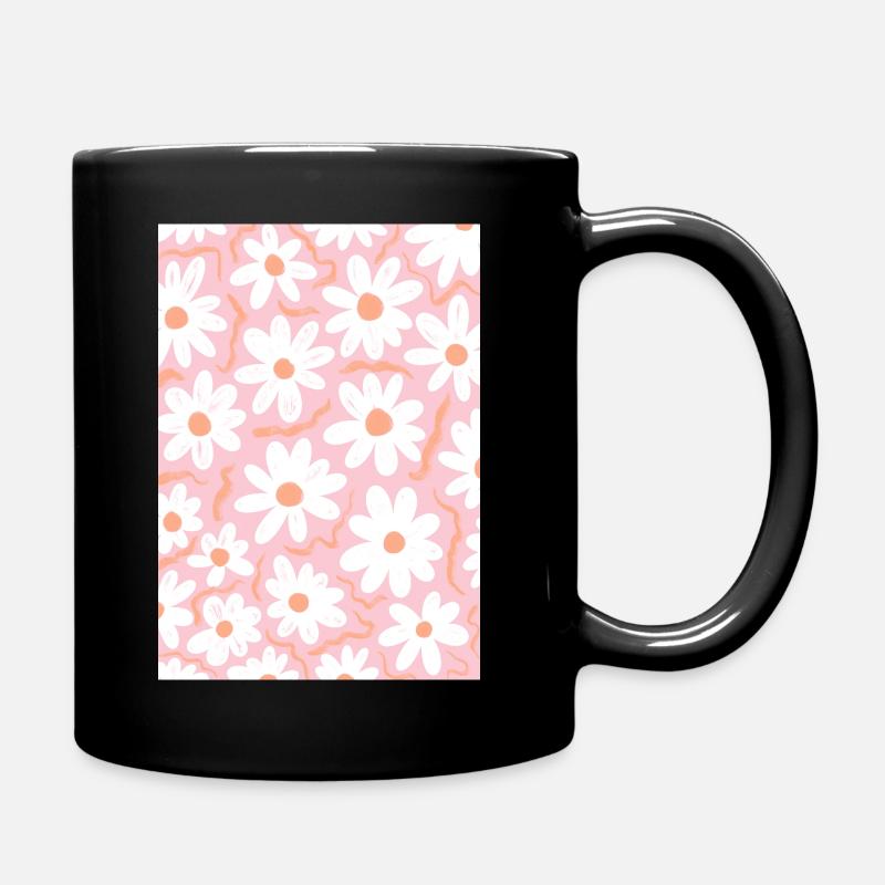 Rosa Gänseblümchen - Tasse einfarbig - Schwarz