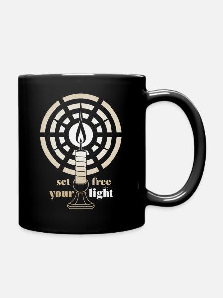 Golden Glow – Bougie Art déco minimaliste - Mug uni - noir