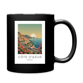 Küstenzauber Côte d'Azur - Tasse einfarbig - Schwarz - Rechts