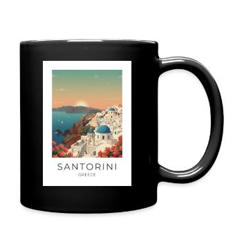 Sunset Santorini Vista - Full Colour Mug - black - Right