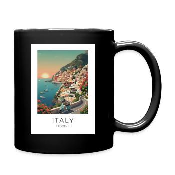 Italia Coastal Magic Motorcycle - Full Colour Mug - black - Right