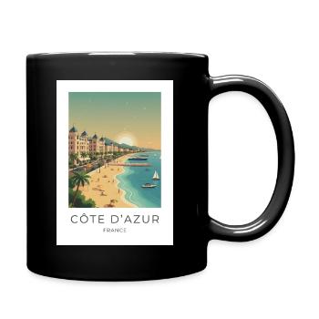 Côte d’Azur Riviera Sommerstrand - Tasse einfarbig - Schwarz - Rechts