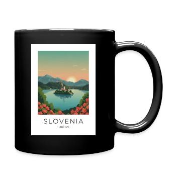 Coucher de soleil de l’île de la mer de Slovénie - Mug uni - noir - Droite