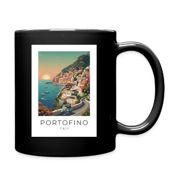 Portofino Coastal Idyll - Full Colour Mug - black - Right