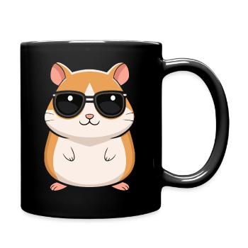 Hamster Cool à Lunettes de Soleil - Mug uni - noir - Droite