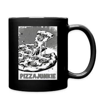 Pizzajunkie Slice Graphic - Tasse einfarbig - Schwarz - Rechts