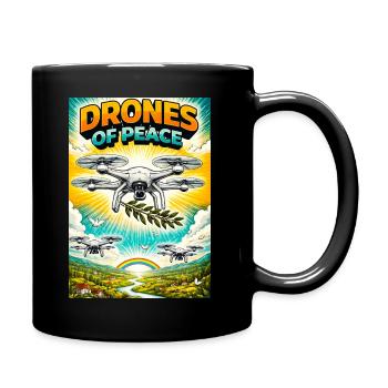 Drones de la Paix Vol Olive - Mug uni - noir - Droite