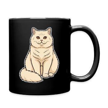 British Shorthair Cat Cream Portrait Round Soft - Full Colour Mug - black - Right