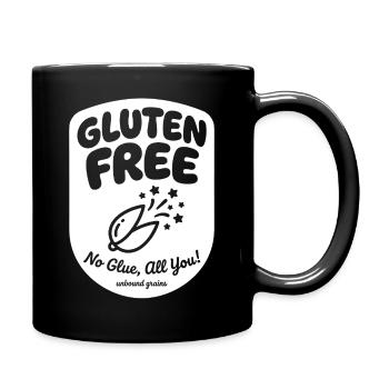 Gluten Free No Glue Humor Design - Tasse einfarbig - Schwarz - Rechts
