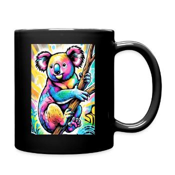Koala - Tasse einfarbig - Schwarz - Rechts