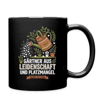Gärtner Balkon Platzmangel Spruch - Tasse einfarbig - Schwarz - Rechts
