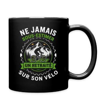 Retraité vélo montagne humour cycliste - Mug uni - noir - Droite