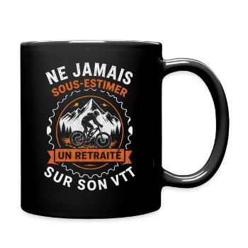 T-shirt VTT retraité – humour cycliste montagne - Mug uni - noir - Droite