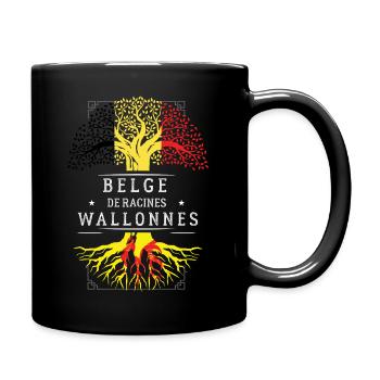 Belge De Racines Wallonnes T-Shirt Cadeau Humour - Mug uni - noir - Droite