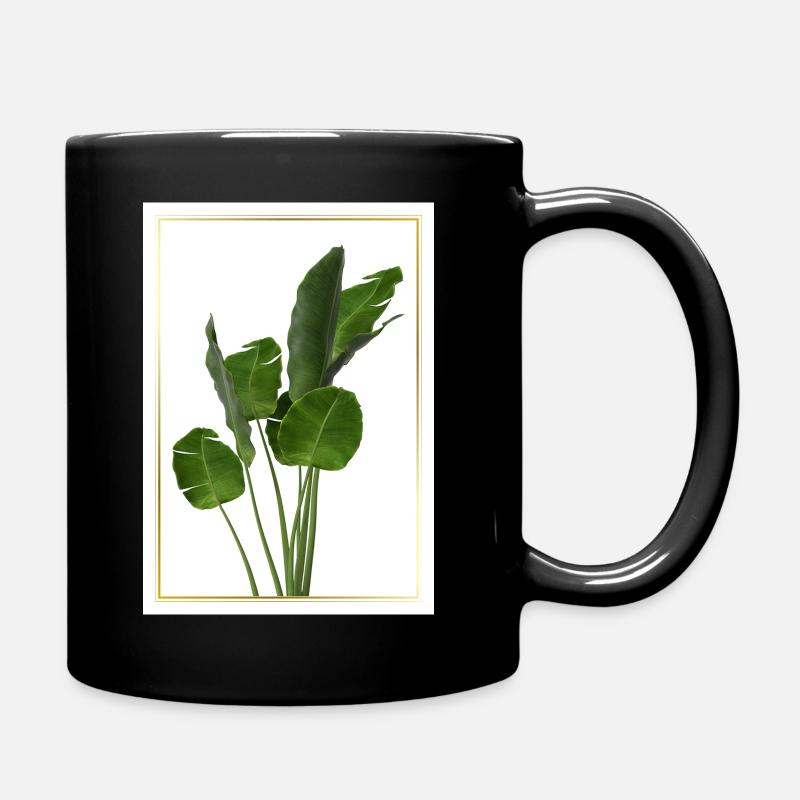 Banana Leaf Tropical Splendor - Full Colour Mug - black