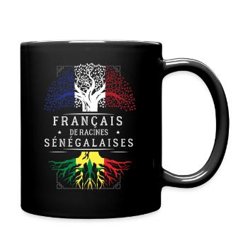 Francais De Racines Senegalaises T-Shirt Cadeau... - Mug uni - noir - Droite