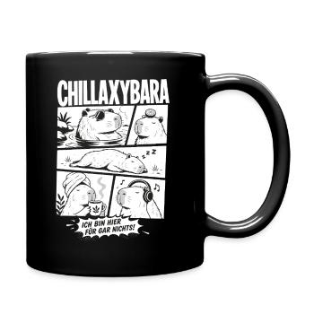 Chillax Capybara Lustiger Comic Stil - Tasse einfarbig - Schwarz - Rechts