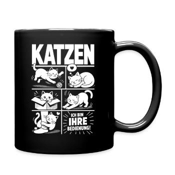 Katzen Humor Ich bin Ihre Bedienung - Tasse einfarbig - Schwarz - Rechts