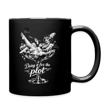 Doing it for the plot – Vintage Flapper Glas - Tasse einfarbig - Schwarz - Rechts