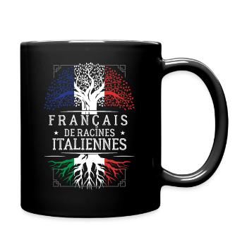 Francais De Racines Italiennes T-Shirt Cadeau H... - Mug uni - noir - Droite