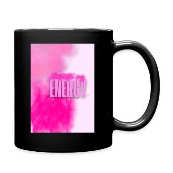 Protecting my Energy - Neon pink Motivation Design - Full Colour Mug - black - Right