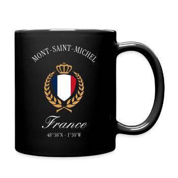 Mont-Saint-Michel Frankreich Wappen Reise Souvenir - Tasse einfarbig - Schwarz - Rechts