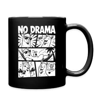 No Drama Lama Comic Design - Tasse einfarbig - Schwarz - Rechts