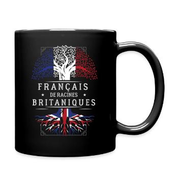 Francais De Racines Britaniques T-Shirt Cadeau ... - Mug uni - noir - Droite