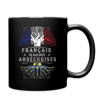Francais De Racines Ardechoises T-Shirt Cadeau ... - Mug uni - noir - Droite