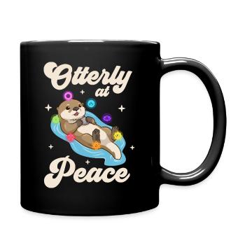 Otter Frieden - Chakra Harmonie - Tasse einfarbig - Schwarz - Rechts