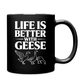 La vie est meilleure avec les oies - Mug uni - noir - Droite