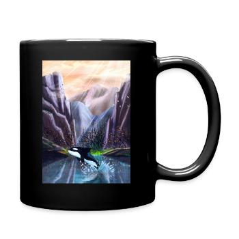 Saut d’orques dans une vallée montagneuse - Mug uni - noir - Droite