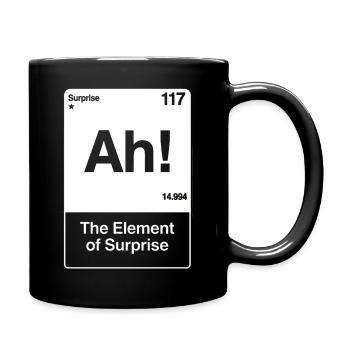 Ah, l’élément de surprise - Drôle de chimie - Mug uni - noir - Droite