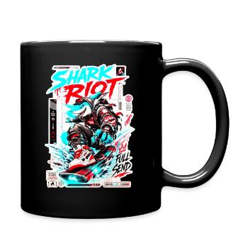 Shark Riot Streetwave Design de skate à pleine vitesse - Mug uni - noir - Droite