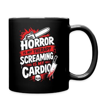 Horror Therapy Is My Cardio - Full Colour Mug - black - Right