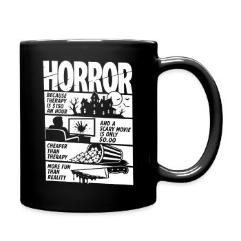 Horror Movies Over Responsibilities - Full Colour Mug - black - Right