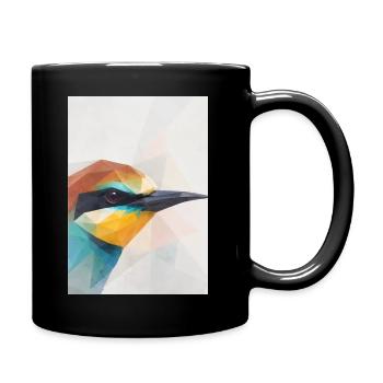Geometrischer Bienenfresser Vogel Polygon Art  - Tasse einfarbig - Schwarz - Rechts