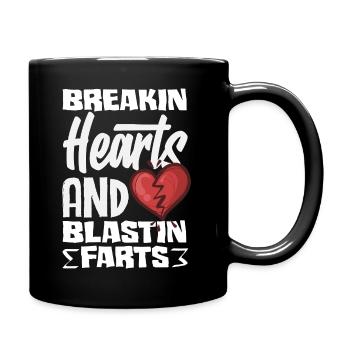 Retro Heart Valentine's Day Design Love - Full Colour Mug - black - Right