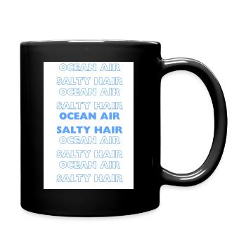 Ocean Air Salty Hair Typo - Full Colour Mug - black - Right