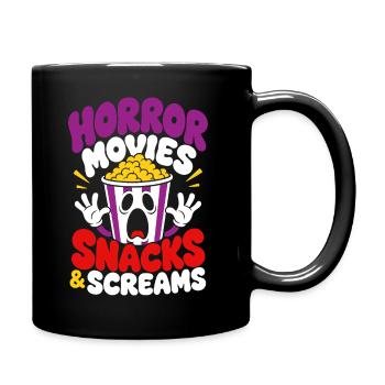 Horror Movies Snacks And Screams - Full Colour Mug - black - Right