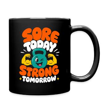 Sore Today Strong Tomorrow Kettlebell Fitness - Full Colour Mug - black - Right