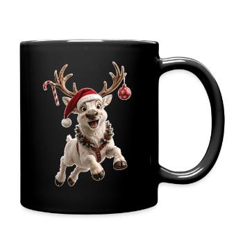 Renne de Noël - Mug uni - noir - Droite