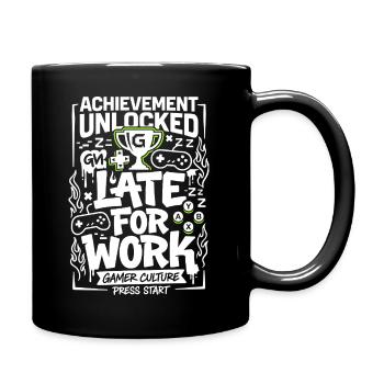 Achievement Unlocked Gamer Life - Full Colour Mug - black - Right