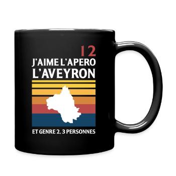 J Aime L Apero L Aveyron Et Genre 2 3 Personnes... - Mug uni - noir - Droite