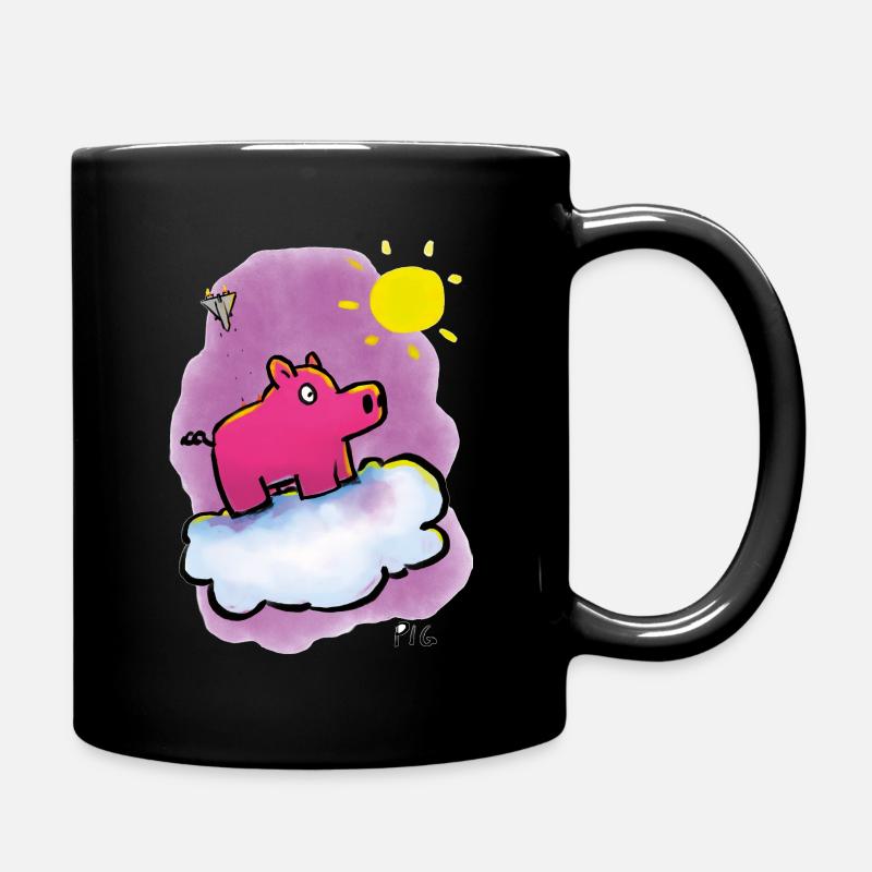Cochon de guerre sur un nuage - Mug uni - noir