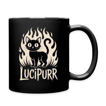 Illustration du chat flamme de Lucipurr - Mug uni - noir - Droite