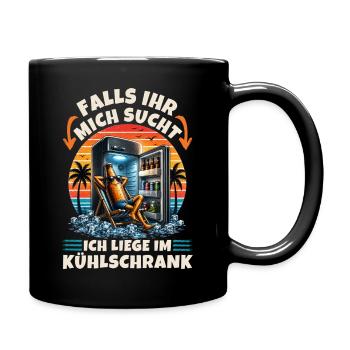 Kühlschrank Strandurlaub Sommer Hitze - Tasse einfarbig - Schwarz - Rechts