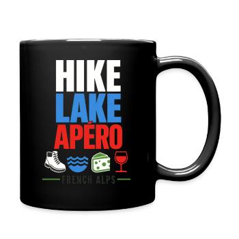 Hike Lake Apero French Alps Summer Travel Saying - Full Colour Mug - black - Right